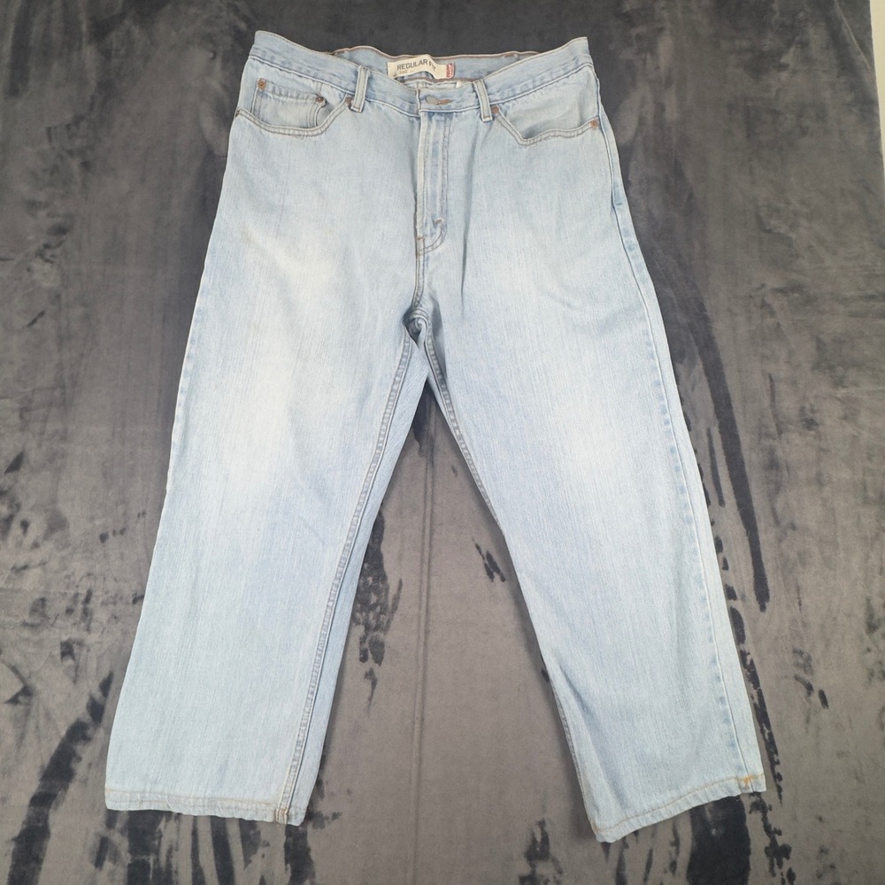 Levi's 505 Jeans Mens 38x30 Light Wash Regular Fit Straight Leg Denim 4874